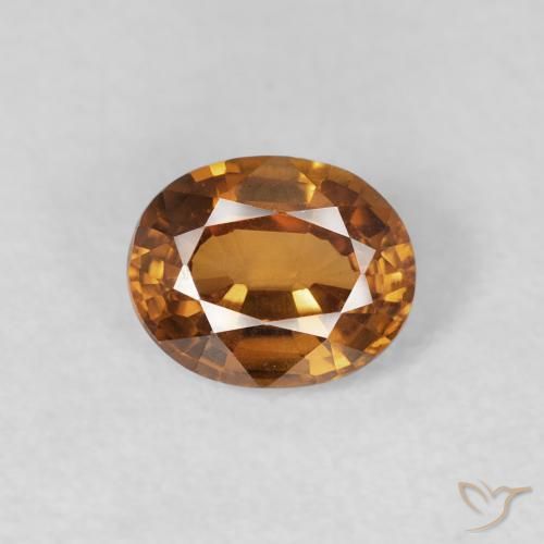 0.85ct Natural Marrón naranja Circón, Ovalada, VVS-VS