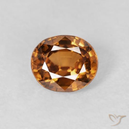 1.02ct Natural Naranja medio Circón, Ovalada, VVS-VS