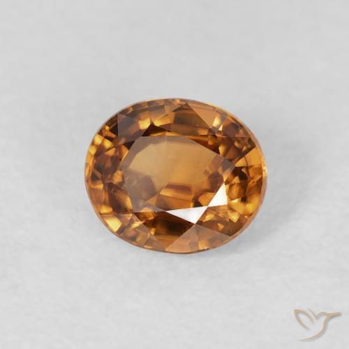 Circón Naranja medio natural de 1.02 ct, Ovalada, VVS-VS