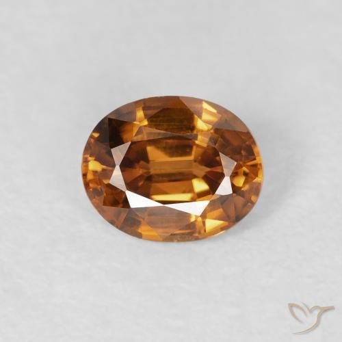 0.90ct Natural Naranja medio Circón, Ovalada, VVS-VS