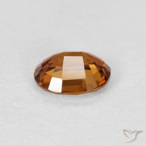 Circón Naranja medio natural de 0.90 ct, Ovalada, VVS-VS