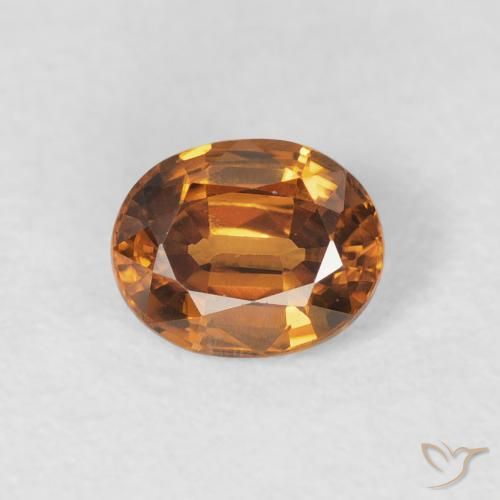 1.02ct Natural Marrón naranja Circón, Ovalada, VS