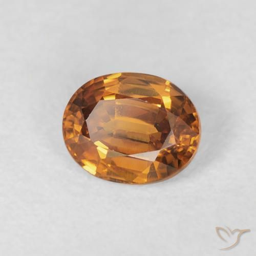 Circón Marrón naranja natural de 1.02 ct, Ovalada, VS