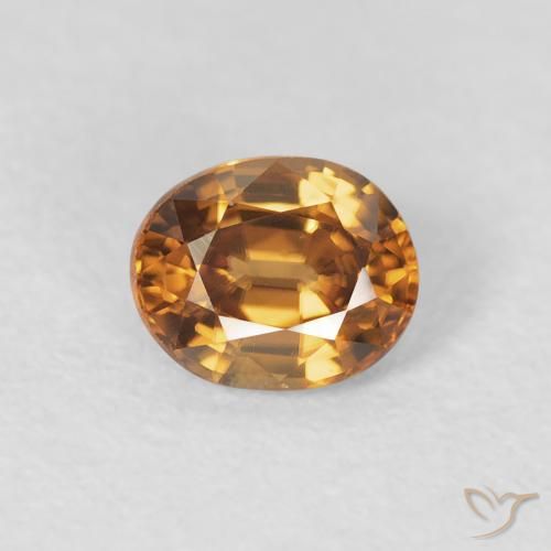 0.97ct Natural Marrón naranja Circón, Ovalada, VVS-VS