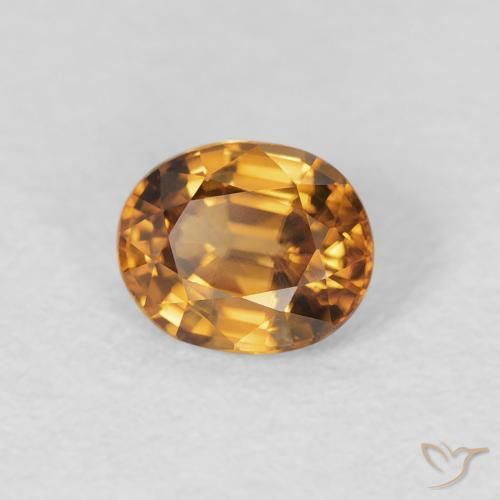 Circón Marrón naranja natural de 0.97 ct, Ovalada, VVS-VS