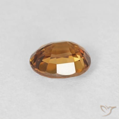 Circón Marrón naranja natural de 0.97 ct, Ovalada, VVS-VS