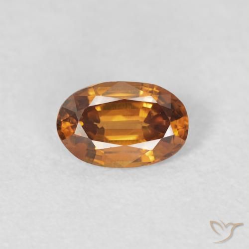 0.66ct Natural Naranja medio Circón, Ovalada, VVS-VS