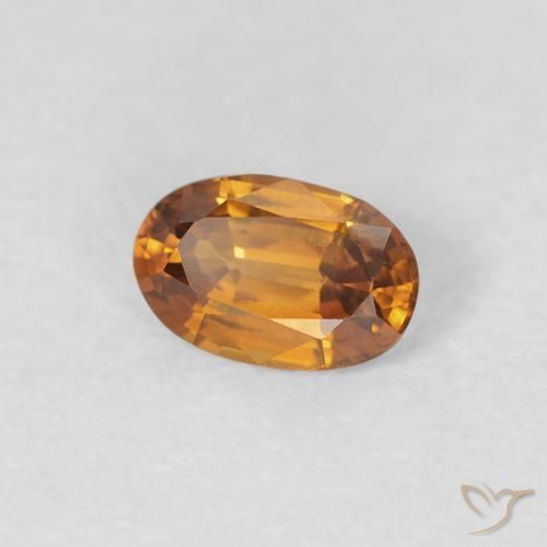 Circón Naranja medio natural de 0.66 ct, Ovalada, VVS-VS