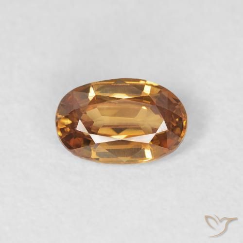 0.70ct Natural Naranja medio Circón, Ovalada, VVS-VS