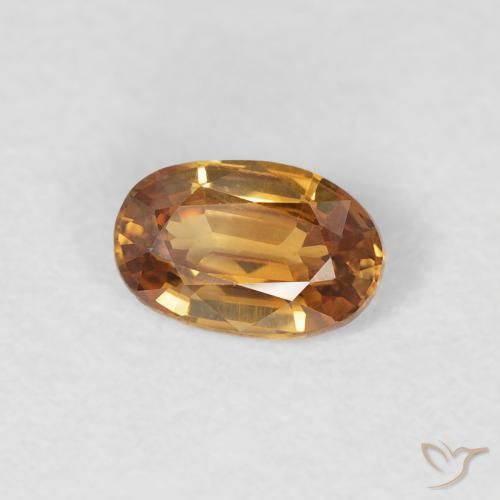 Circón Naranja medio natural de 0.70 ct, Ovalada, VVS-VS