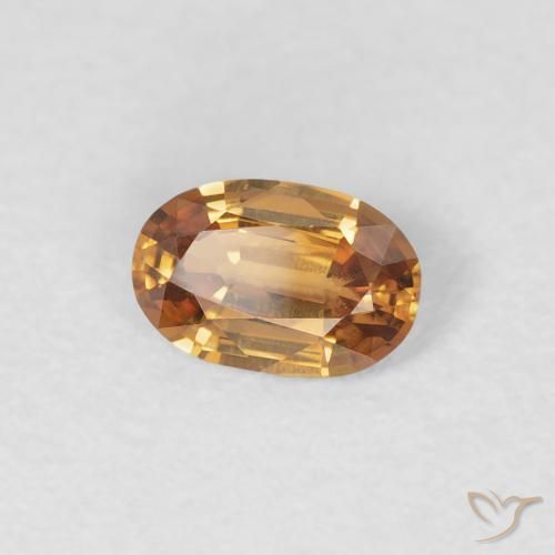 Circón Naranja medio natural de 0.60 ct, Ovalada, VVS-VS