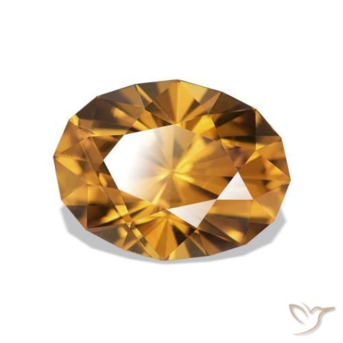 Circón Marrón-oro natural de 3.36 ct, Ovalada, VVS-VS