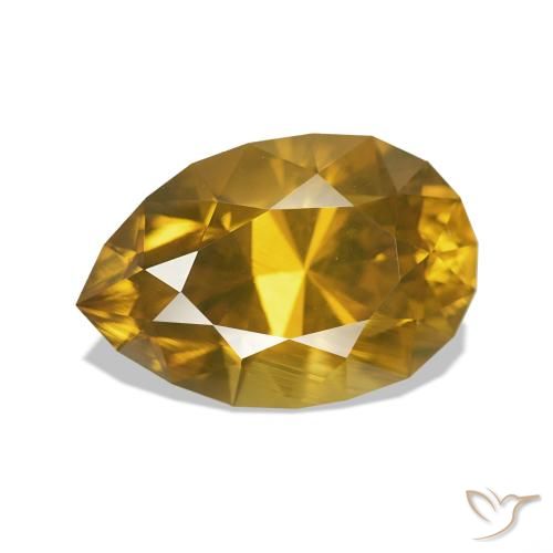 3.49ct Dorado medio Circón, En forma de pera, VVS-VS