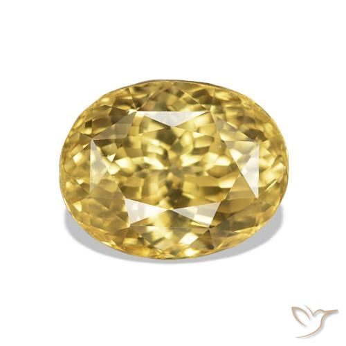 Circón Dorado natural de 3.73 ct, Ovalada, VS