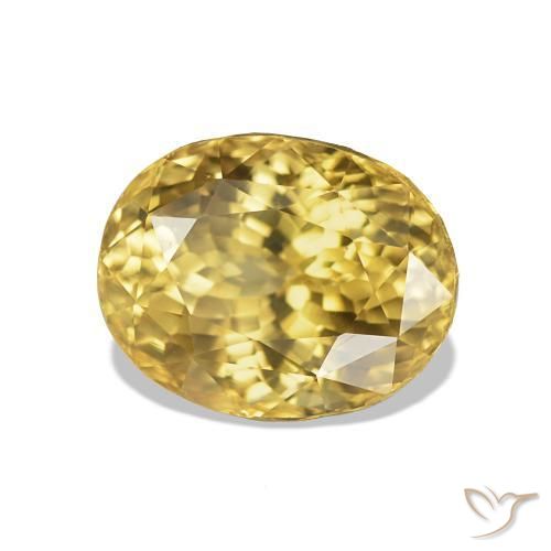 Circón Dorado natural de 3.73 ct, Ovalada, VS