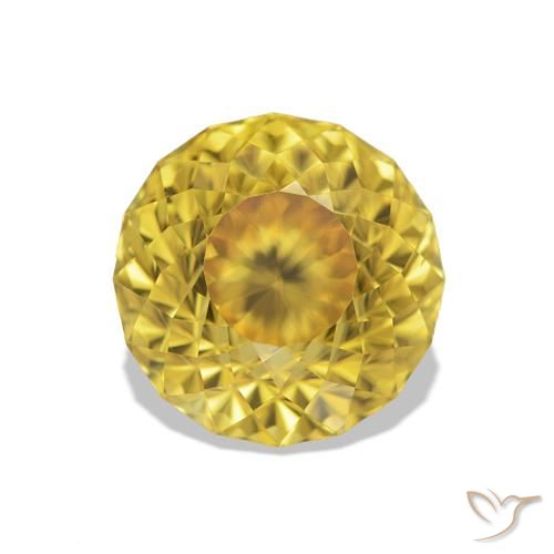 Circón Amarillo miel claro natural de 2.93 ct, Redondo, VVS