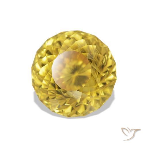 Circón Amarillo miel claro natural de 2.93 ct, Redondo, VVS