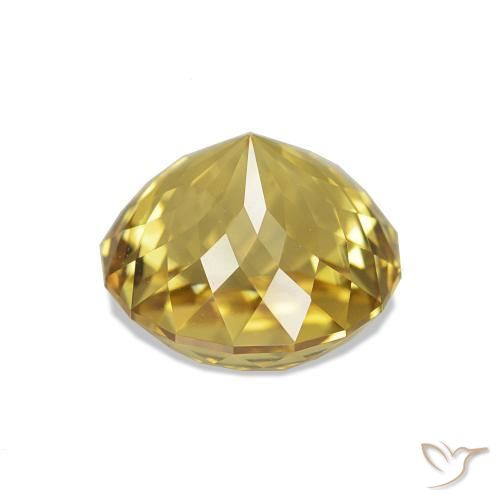 Circón Amarillo miel claro natural de 2.93 ct, Redondo, VVS