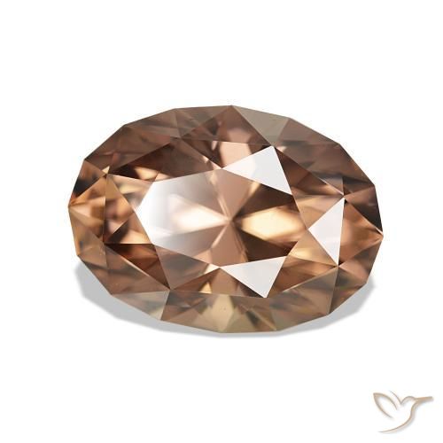 Circón Marrón medio natural de 4.93 ct, Ovalada, VVS-VS