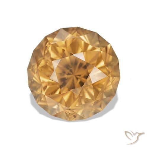 Circón Durazno dorado natural de 4.18 ct, Redondo, VS