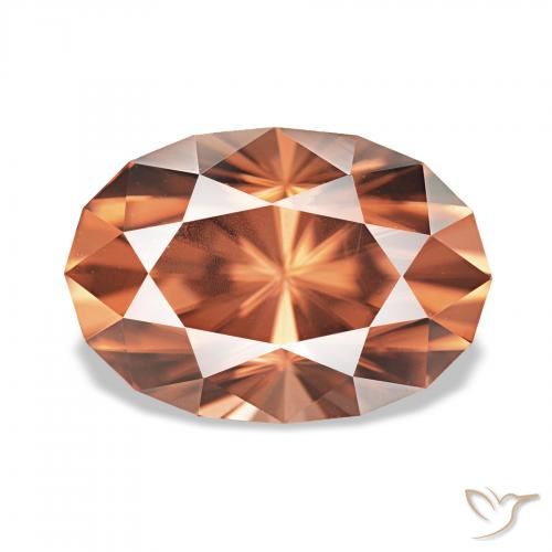 3.25ct Naranja medio Circón, Ovalada, VVS