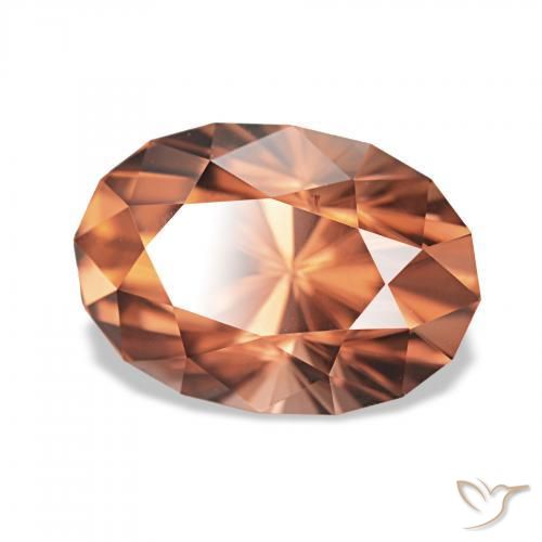Circón Naranja medio natural de 3.25 ct, Ovalada, VVS