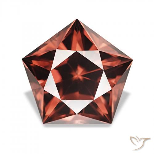 Circón Rojo rosado oscuro natural de 3.46 ct, Elegante, VVS