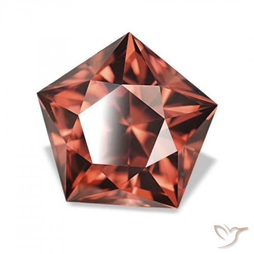 Circón Rojo rosado oscuro natural de 3.46 ct, Elegante, VVS