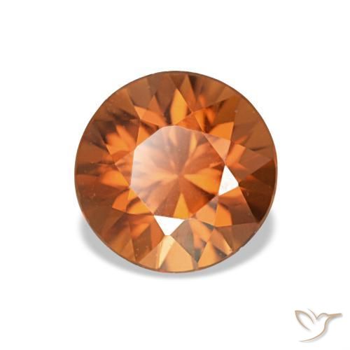 Circón naranja natural de 1,43 ct, corte redondo, VVS-VS
