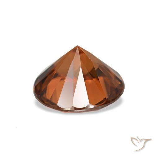 Circón naranja natural de 1,43 ct, corte redondo, VVS-VS