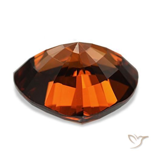 Circón rojo natural de 11,34 ct, trillón, VVS