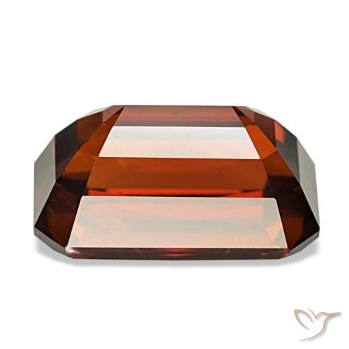 Circón naranja natural de 7,63 ct, corte esmeralda, VVS-VS