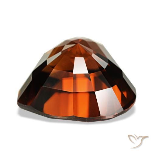 Circón rojo natural de 7,42 ct, forma de corazón, VVS