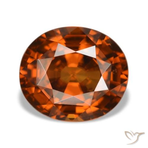 Circón naranja de 5,09 ct, ovalado, VVS-VS