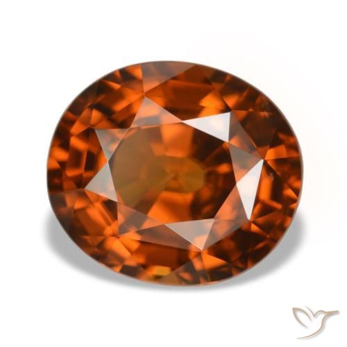 Circón naranja natural de 5,09 ct, corte óvalo, VVS-VS