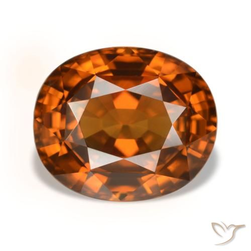 Circón naranja natural de 5,52 ct, corte óvalo, VVS