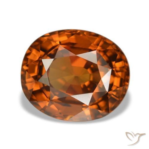 Circón naranja natural de 5,52 ct, corte óvalo, VVS