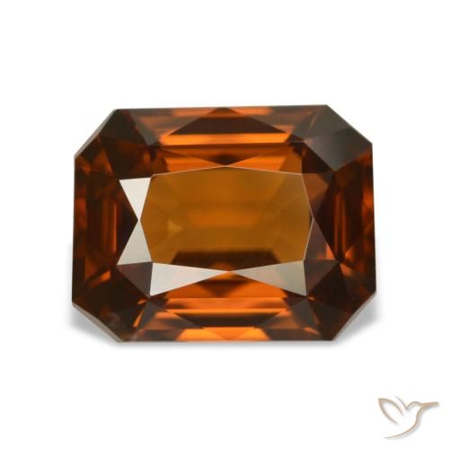 Circón naranja natural de 4,76 ct, corte esmeralda, VVS-VS