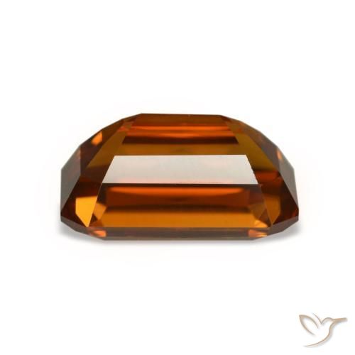 Circón naranja natural de 5,29 ct, corte esmeralda, VVS