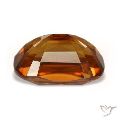 Circón naranja natural de 5,19 ct, corte cojín, VVS