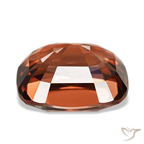 Circón rojo natural de 6,13 ct, corte cojín, VVS