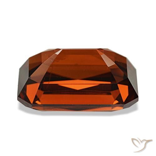 Circón rojo natural de 7,02 ct, corte esmeralda, VVS-VS