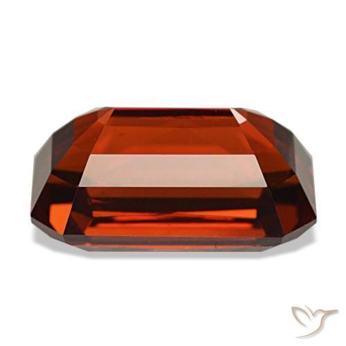Circón rojo natural de 8,30 ct, corte esmeralda, VVS