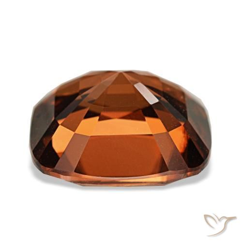 Circón rojo natural de 5,36 ct, corte cojín, VVS