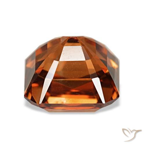 Circón rojo natural de 3,67 ct, corte esmeralda, VVS-VS
