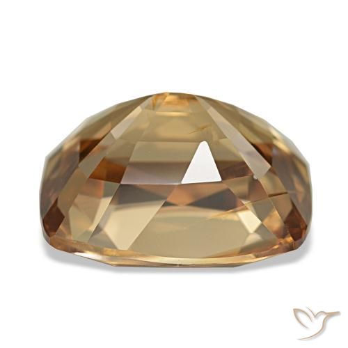 Circón dorado natural de 7,41 ct, corte cojín, VVS-VS
