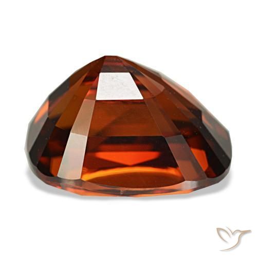 Circón rojo natural de 6,62 ct, corte cojín, VVS